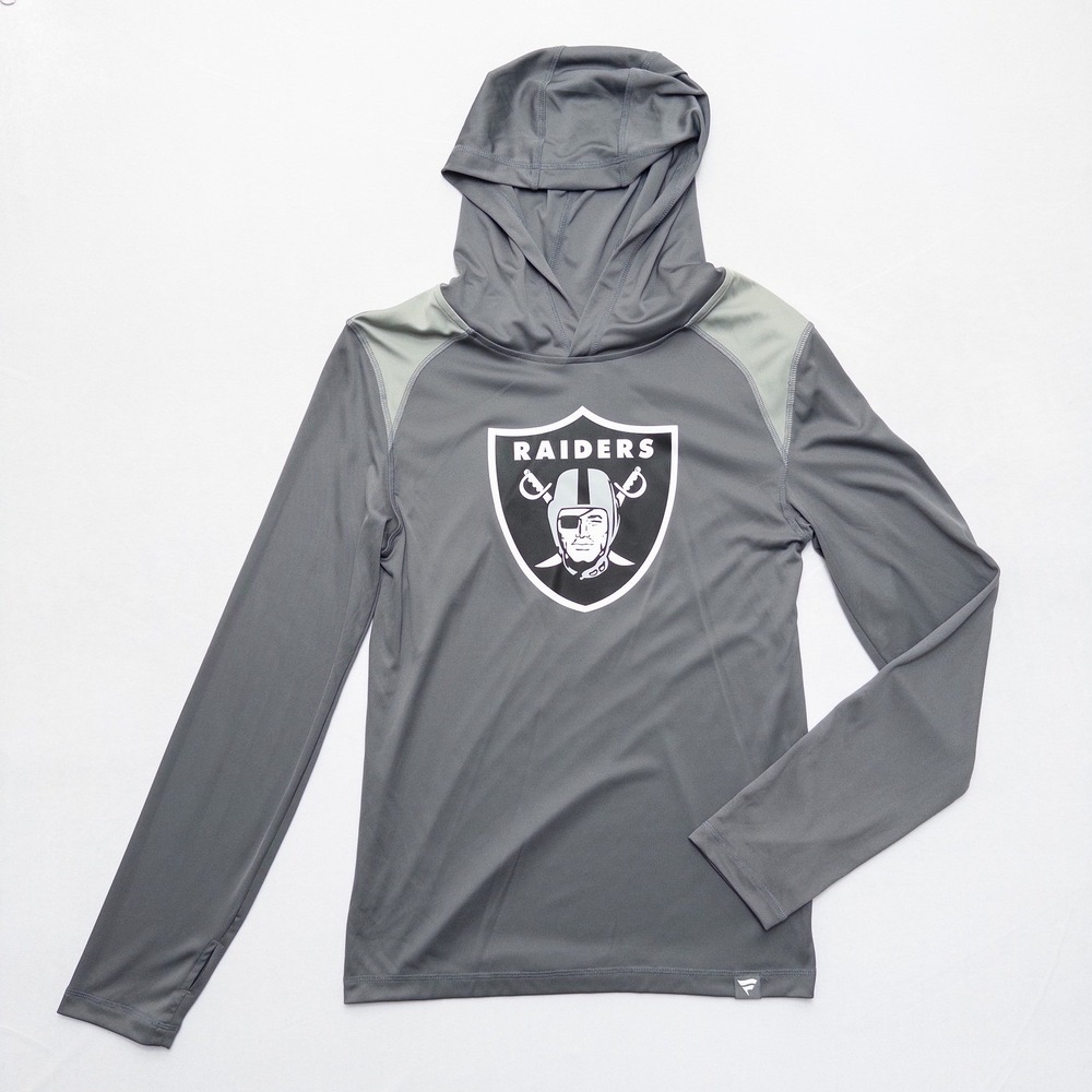 Fanatics Las Vegas Raiders‎ Hoodie Mens Small T Shirt Gray Long Sleeve NFL